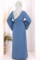 Vêtements hijab BLEU MARINE ENSEMBLE COMBINAISON ET ABAYA T 6108