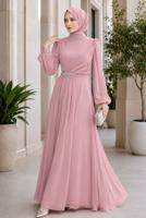 Hijab clothing POWDER CHIFFON EVENING DRESS T 6363