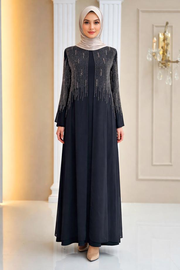 Tesettür giyim  T 7463 AH ABİYE