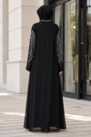 Vêtements hijab NOIR ROBE DE SOIRÉE BRODÉE DE GEMMES T 9431