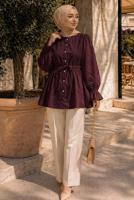 Hijab clothing PLUM SMOCKED WAIST BLOUSE T 2601