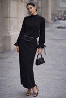 Tesettür giyim SİYAH FIFIR DETAYLI BLUZ T 5826