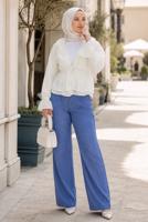 Hijab clothing ECRU EMBROIDERED FLYWHEEL BLOUSE T 8633