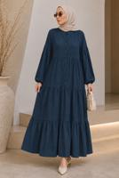 Vêtements hijab BLEU MARINE ROBE AMPLE EN MOUSSELINE T 1601