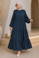 Vêtements hijab BLEU MARINE ROBE AMPLE EN MOUSSELINE T 1601