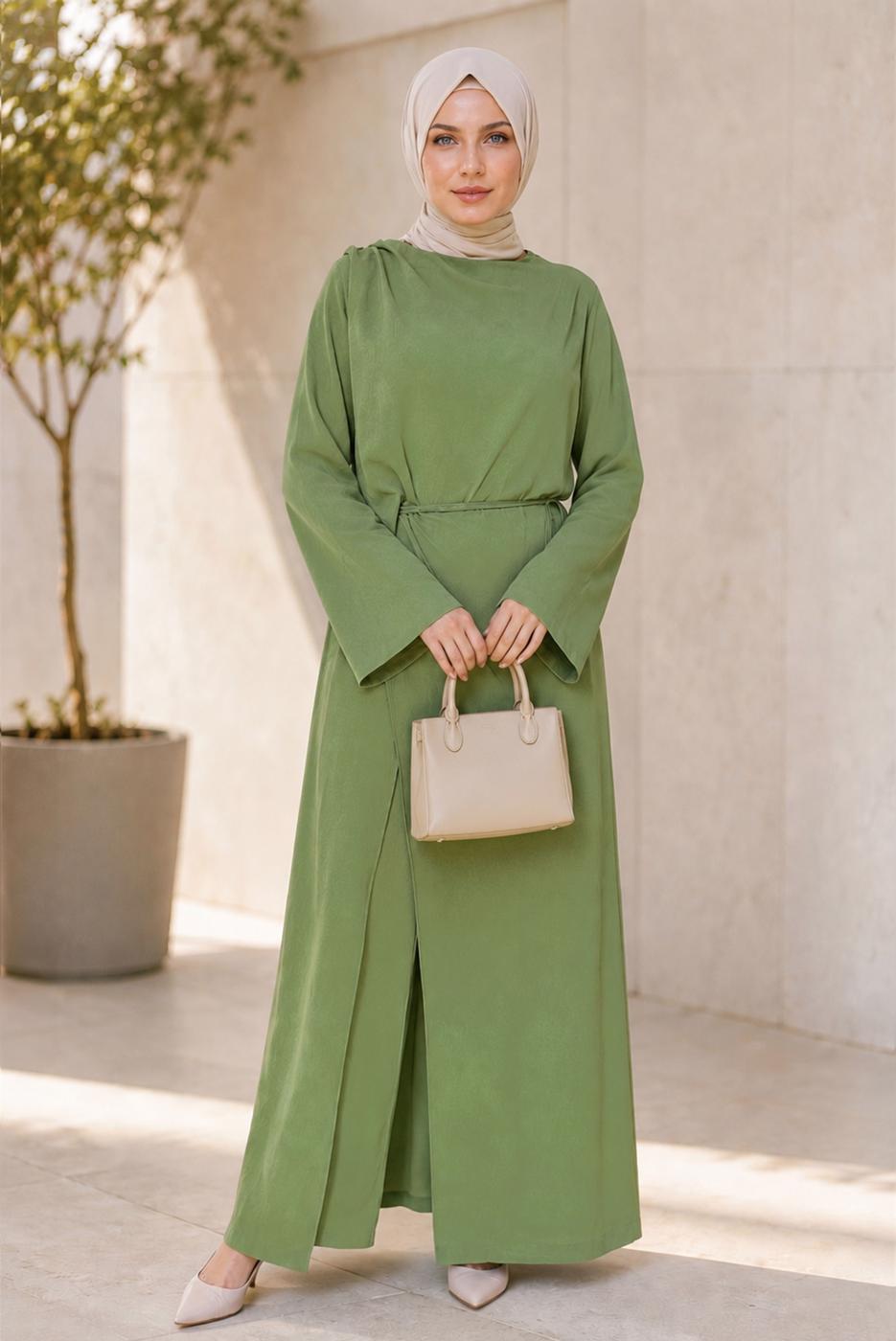 Hijab clothing GREEN TIED JUMPSUIT T 5136