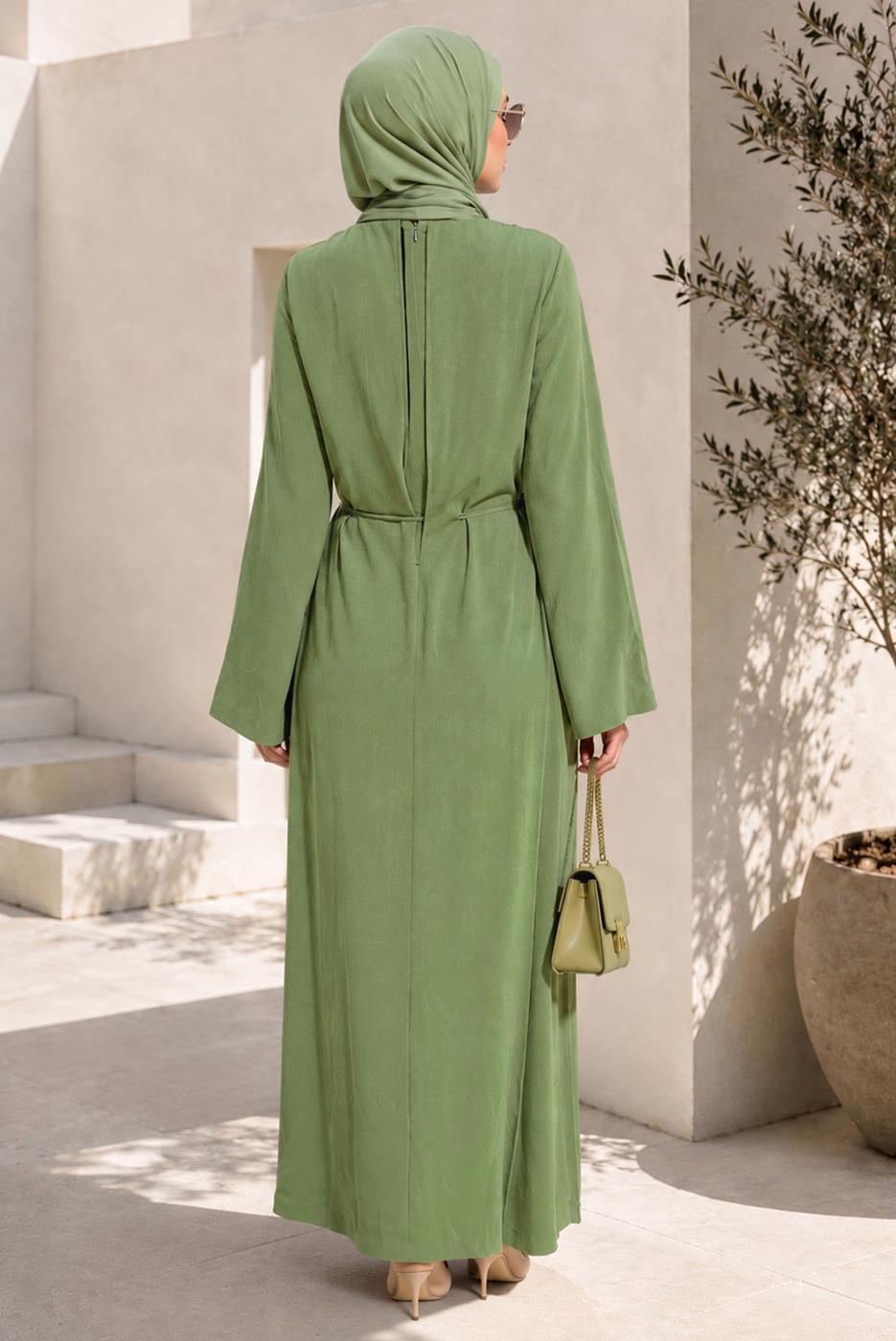 Hijab clothing GREEN TIED JUMPSUIT T 5136
