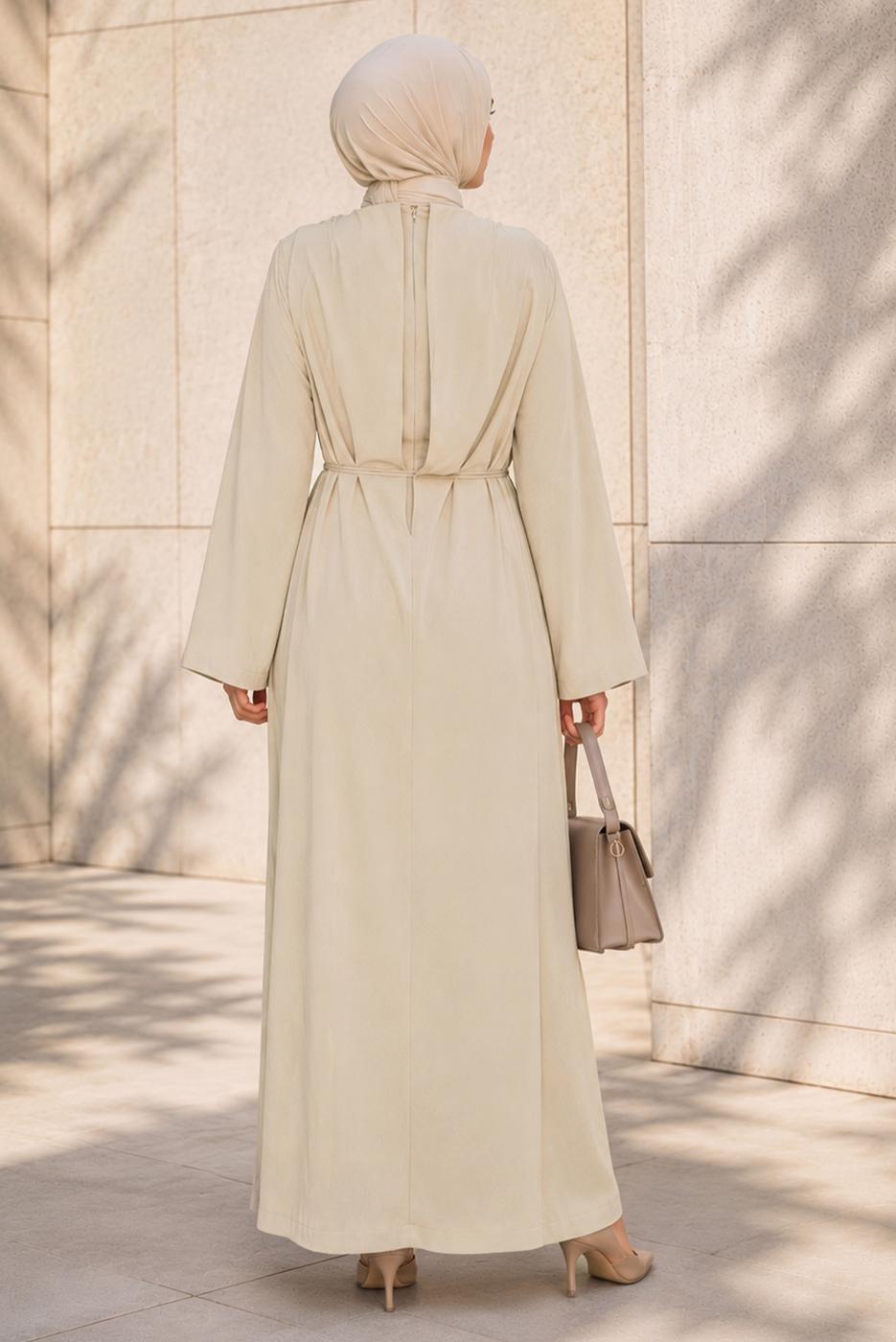 Hijab clothing BEIGE TIED JUMPSUIT T 5136