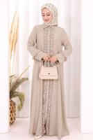 Vêtements hijab VISON ROBE DÉTAILLÉE À VOLANTS T 6606