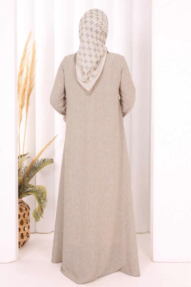 Vêtements hijab VISON ROBE DÉTAILLÉE À VOLANTS T 6606 - TRENDTESETTÜR