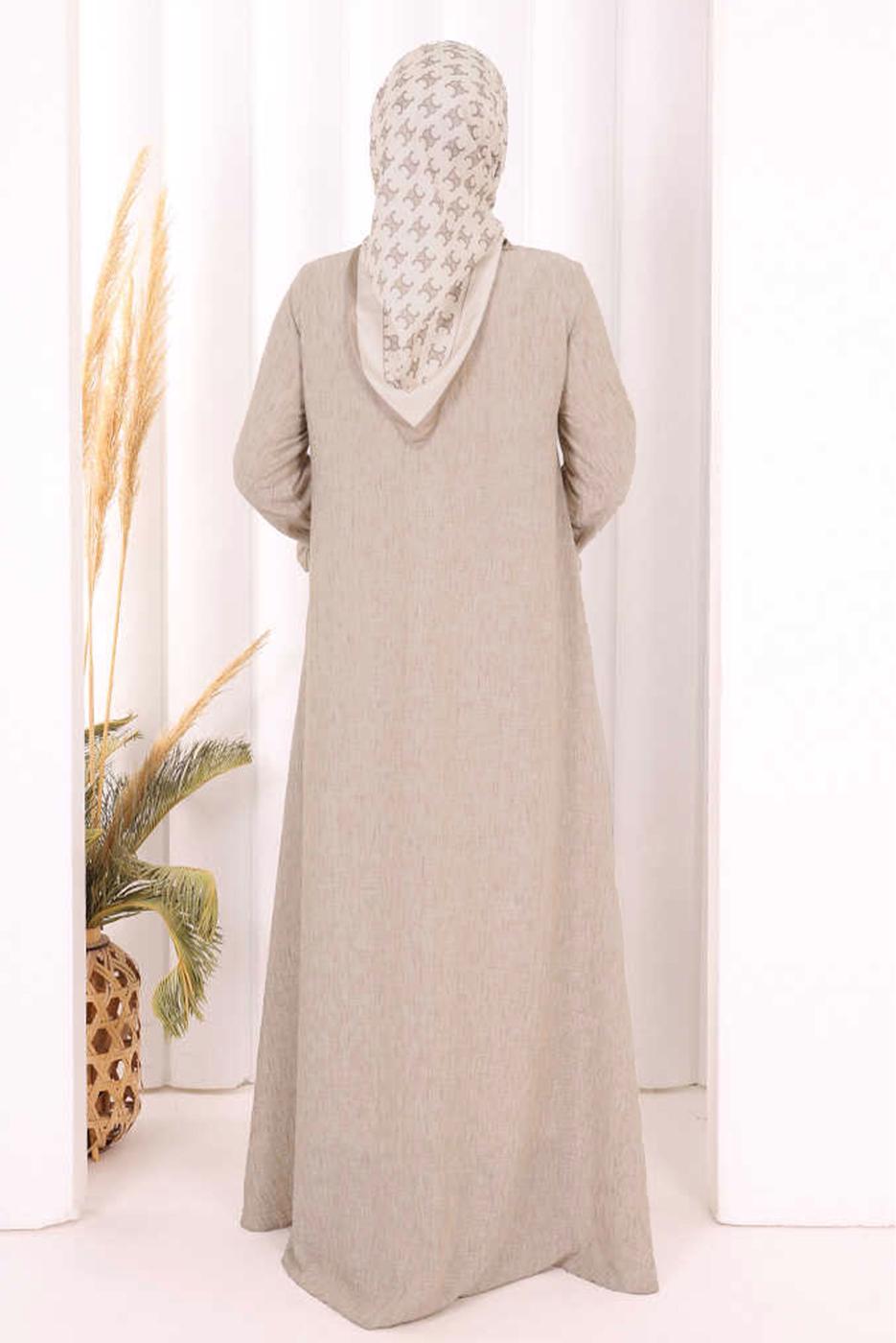 Vêtements hijab VISON ROBE DÉTAILLÉE À VOLANTS T 6606