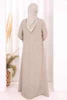 Vêtements hijab VISON ROBE DÉTAILLÉE À VOLANTS T 6606