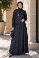 Vêtements hijab BLEU MARINE ENSEMBLE ROBE EN JEAN T 8433