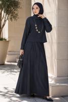 Vêtements hijab BLEU MARINE ENSEMBLE ROBE EN JEAN T 8433