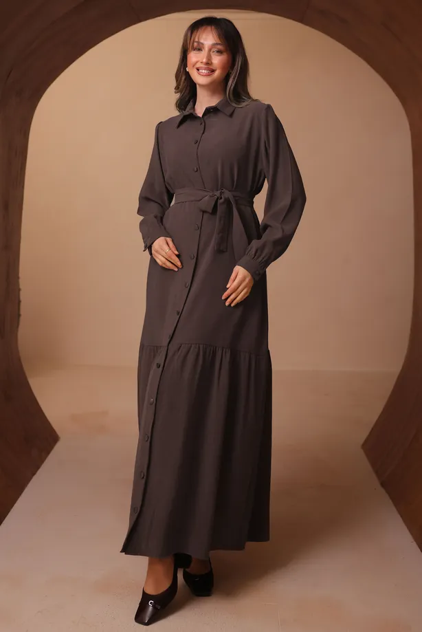 BELTED DIAGONAL DRESS T 8462