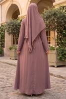 Vêtements hijab ROSE ROBE CEINTURÉE DÉTAILLÉE CHÂLE T 9306