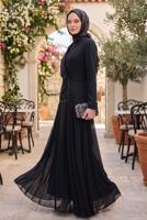Hijab clothing BLACK BEAD DETAILED EVENING DRESS T 9884