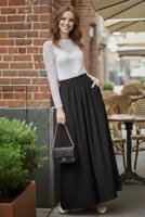 Hijab clothing BLACK ELASTIC WAIST SKIRT T 312