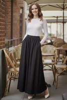 Hijab clothing BLACK ELASTIC WAIST SKIRT T 312