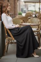 Hijab clothing BLACK ELASTIC WAIST SKIRT T 312