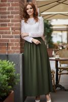 Hijab clothing KHAKI ELASTIC WAIST SKIRT T 312