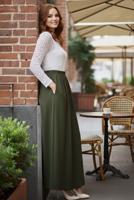 Hijab clothing KHAKI ELASTIC WAIST SKIRT T 312
