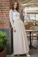 Hijab clothing BEIGE ELASTIC WAIST SKIRT T 312