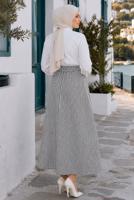 Vêtements hijab NOIR JUPE RAYÉE CEINTURÉE T 2770