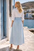 Vêtements hijab BLEU JUPE RAYÉE CEINTURÉE T 2770