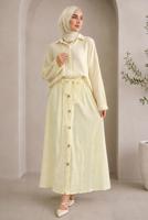 Vêtements hijab JAUNE JUPE RAYÉE CEINTURÉE T 2770