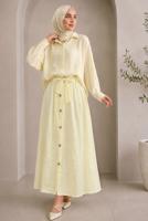 Vêtements hijab JAUNE JUPE RAYÉE CEINTURÉE T 2770