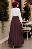 Vêtements hijab PRUNE JUPE CRINKLE AVEC CEINTURE T 3701