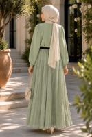 Vêtements hijab VERT JUPE CRINKLE AVEC CEINTURE T 3701