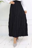 Hijab clothing BLACK WRINKLE EFFECT SKIRT T 5343