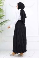 Hijab clothing BLACK WRINKLE EFFECT SKIRT T 5343