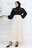 Hijab clothing BEIGE WRINKLE EFFECT SKIRT T 5343