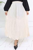 Hijab clothing BEIGE WRINKLE EFFECT SKIRT T 5343