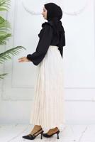 Hijab clothing BEIGE WRINKLE EFFECT SKIRT T 5343