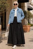 Vêtements hijab NOIR JUPE EN COTON AVEC POCHES T 5433