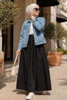 Vêtements hijab NOIR JUPE EN COTON AVEC POCHES T 5433