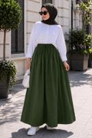 Vêtements hijab KAKI JUPE EN COTON AVEC POCHES T 5433