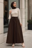 Vêtements hijab BRUN JUPE EN COTON AVEC POCHES T 5433