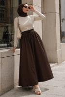 Vêtements hijab BRUN JUPE EN COTON AVEC POCHES T 5433