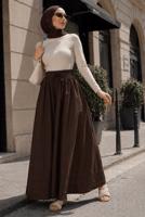 Vêtements hijab BRUN JUPE EN COTON AVEC POCHES T 5433
