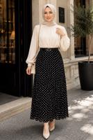 Vêtements hijab NOIR JUPE EN MOUSSELINE À POIS T 6765