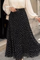 Vêtements hijab NOIR JUPE EN MOUSSELINE À POIS T 6765