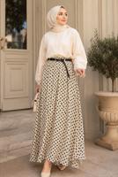 Vêtements hijab BEIGE JUPE EN MOUSSELINE À POIS T 6765