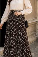 Vêtements hijab BRUN JUPE EN MOUSSELINE À POIS T 6765