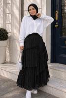 Vêtements hijab NOIR JUPE EN VOILE SUPERPOSÉ T 7652