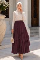 Vêtements hijab ROUGE BORDEAUX JUPE EN VOILE SUPERPOSÉ T 7652